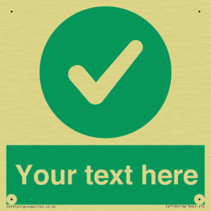 Custom green background, green circle with tick